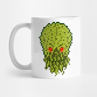 Pixel Monster Cthulhu Head Top Left Mug